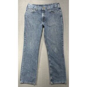 Carhartt Jeans‎ Mens 34x34 Blue Straight Relaxed American Cowboy Workwear Denim